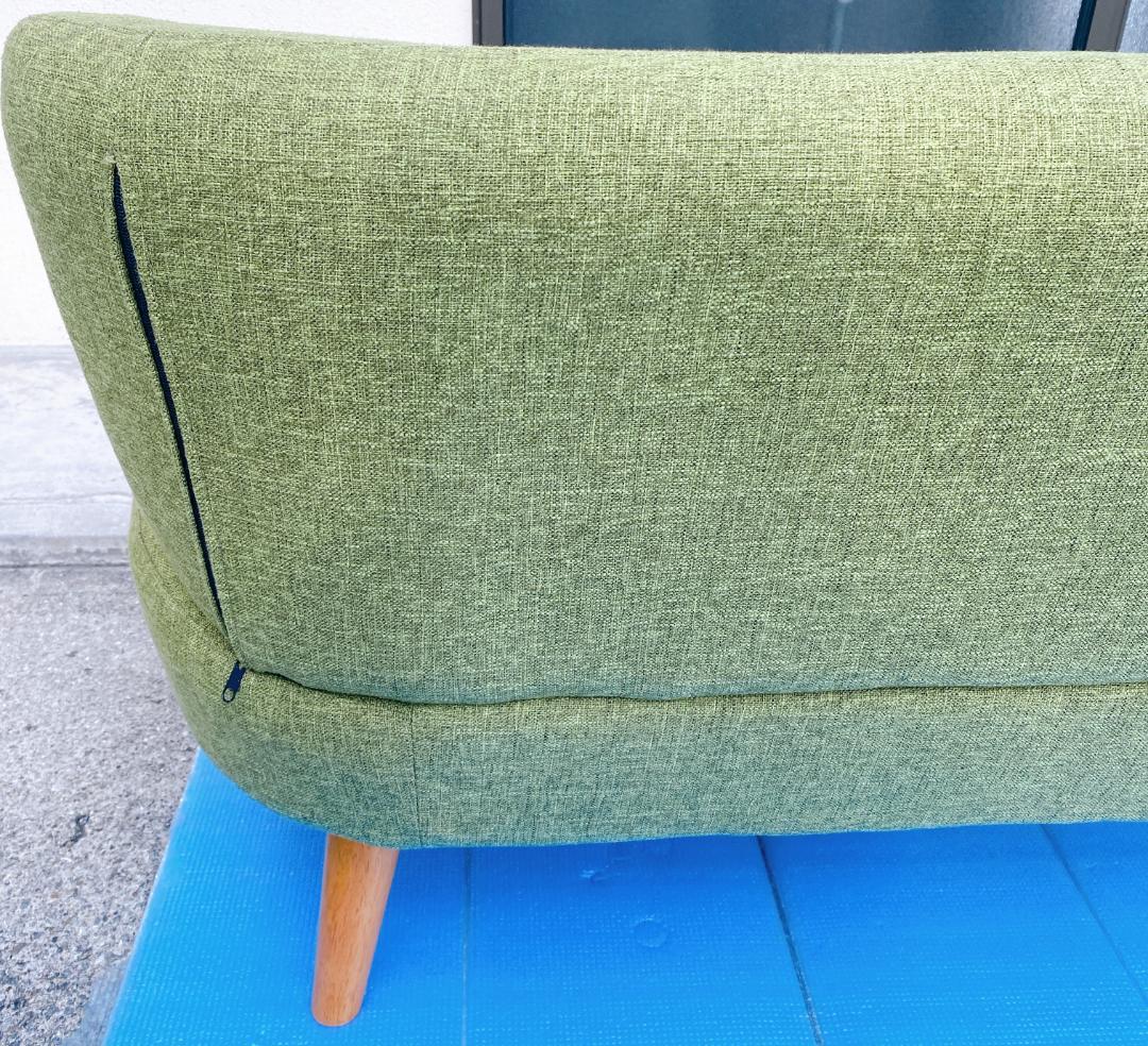 DAH　不二貿易 ソファ 2人掛け 幅123cm デイジグリーン