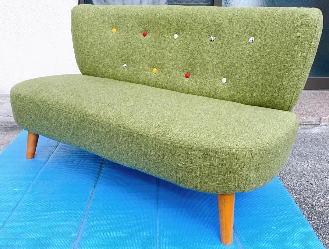 DAH　不二貿易 ソファ 2人掛け 幅123cm デイジグリーン