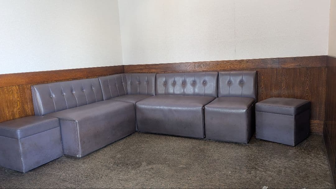 合成皮革製ソファとスツールセット スナック　喫茶店　レトロ　カフェ　開業応援！