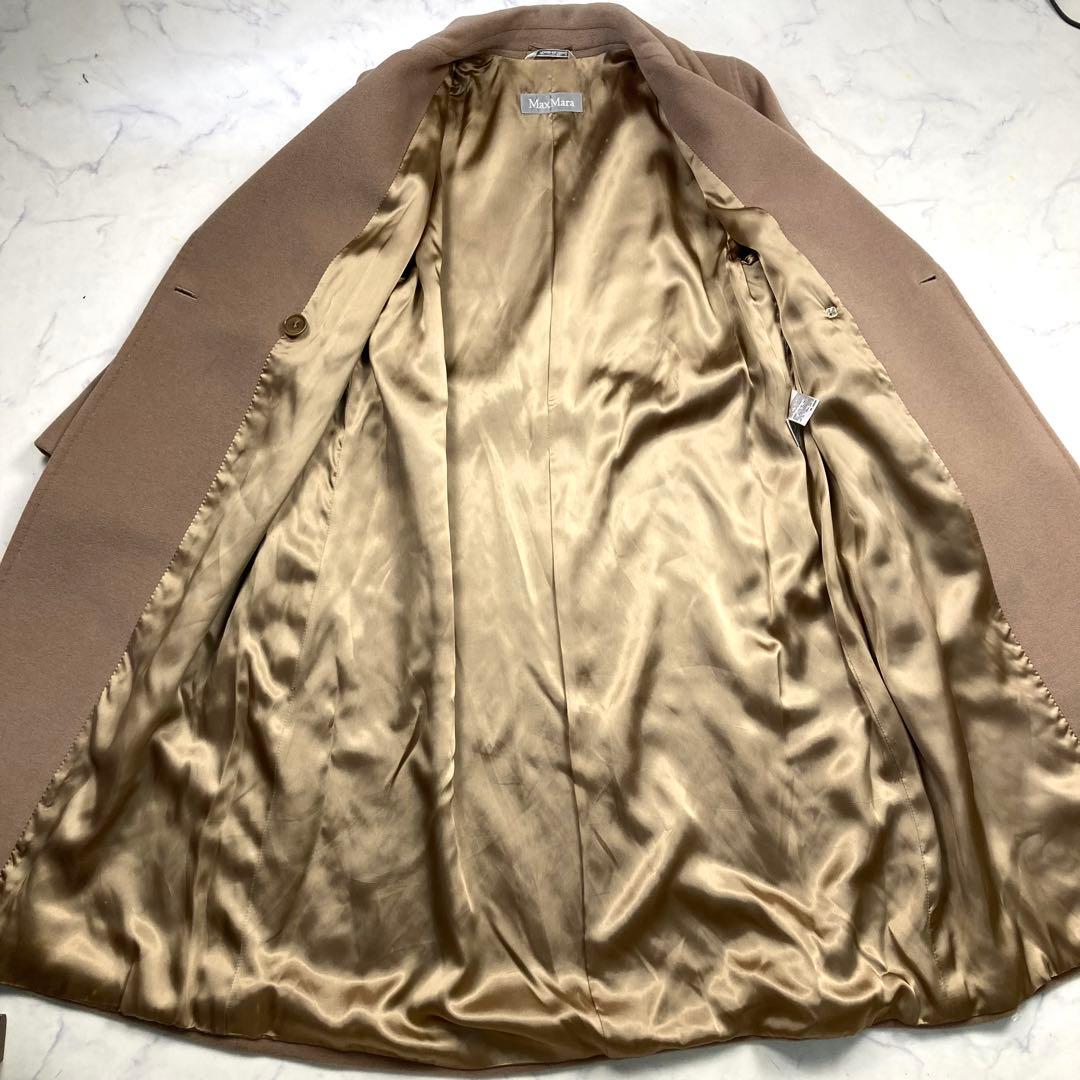 MaxMara 銀タグ ダブル アンゴラ ウール ロングコート キャメル 42