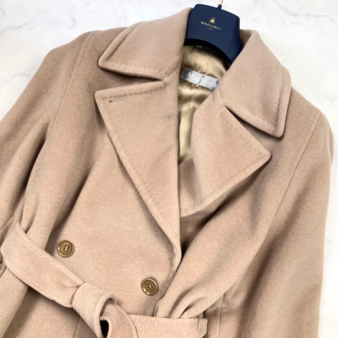 MaxMara 銀タグ ダブル アンゴラ ウール ロングコート キャメル 42