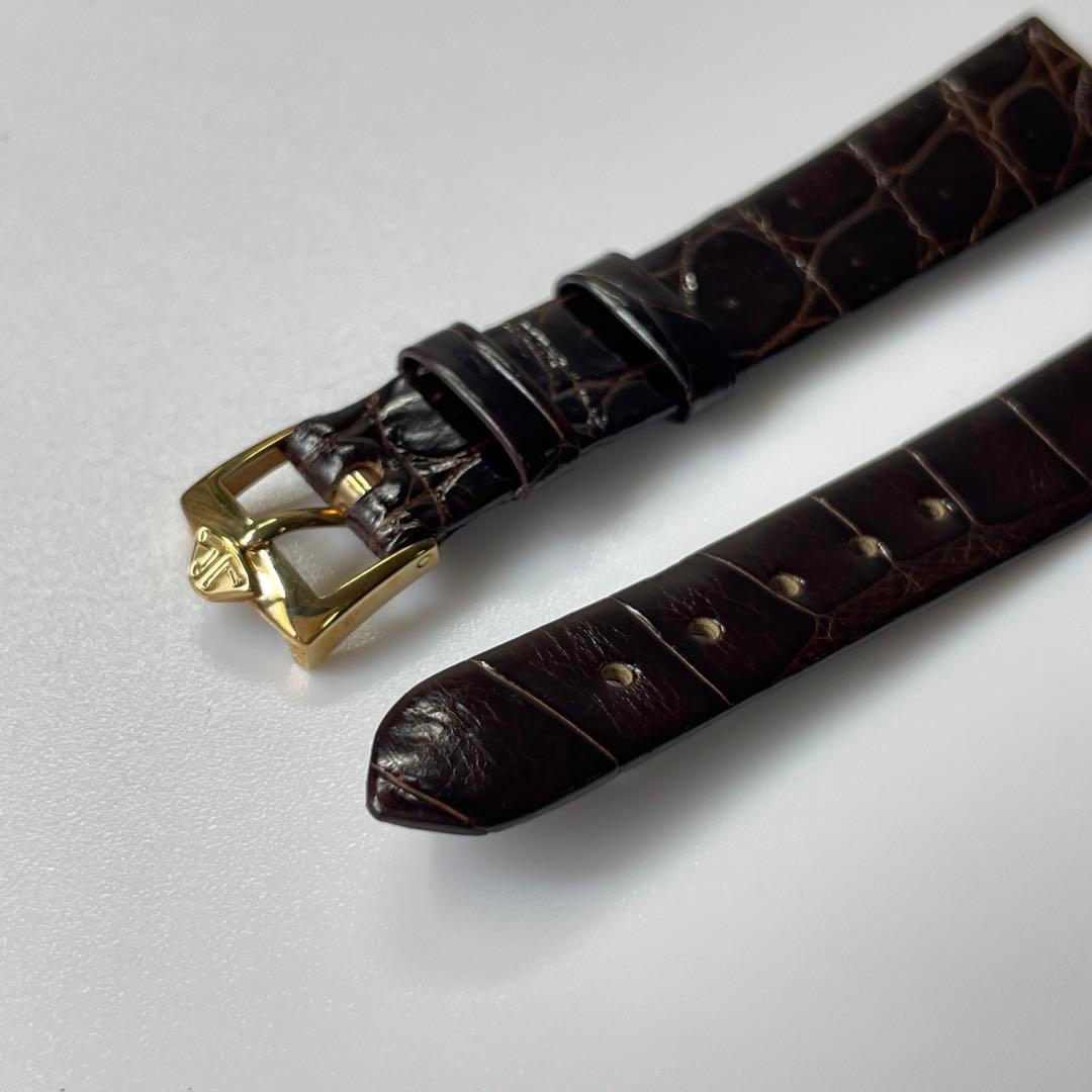 ③ジャガールクルト 純正 ベルト レザー クロコ ブラウン 尾錠 【訳あり】