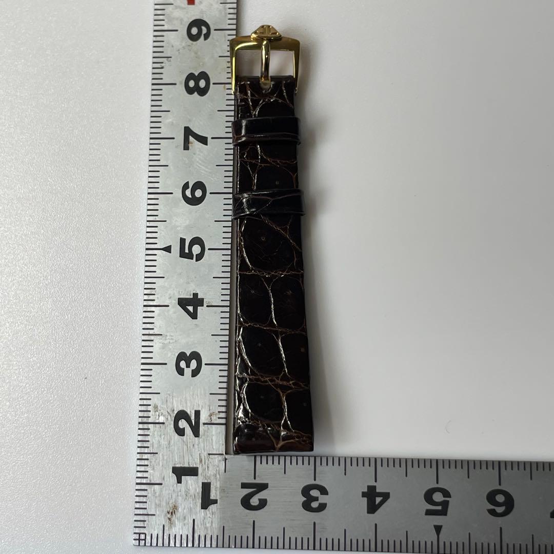 ③ジャガールクルト 純正 ベルト レザー クロコ ブラウン 尾錠 【訳あり】