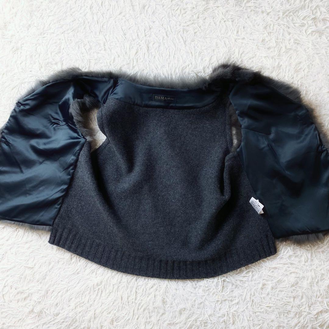 値下げ中1未使用級 ダーマコレクション 高級 フォックスファー ベスト グレー