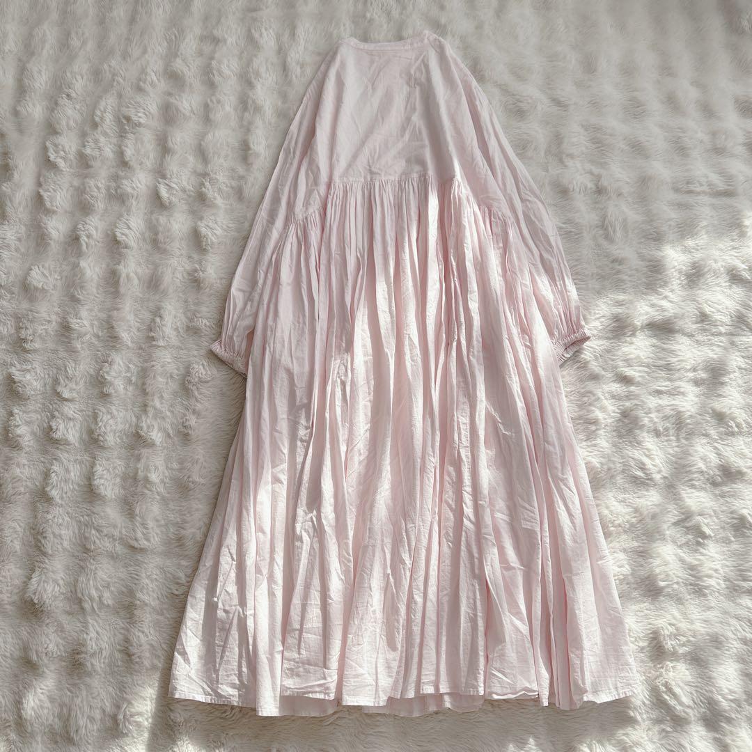 ビアズリー★ギャザーワンピース　ピンク　ロング