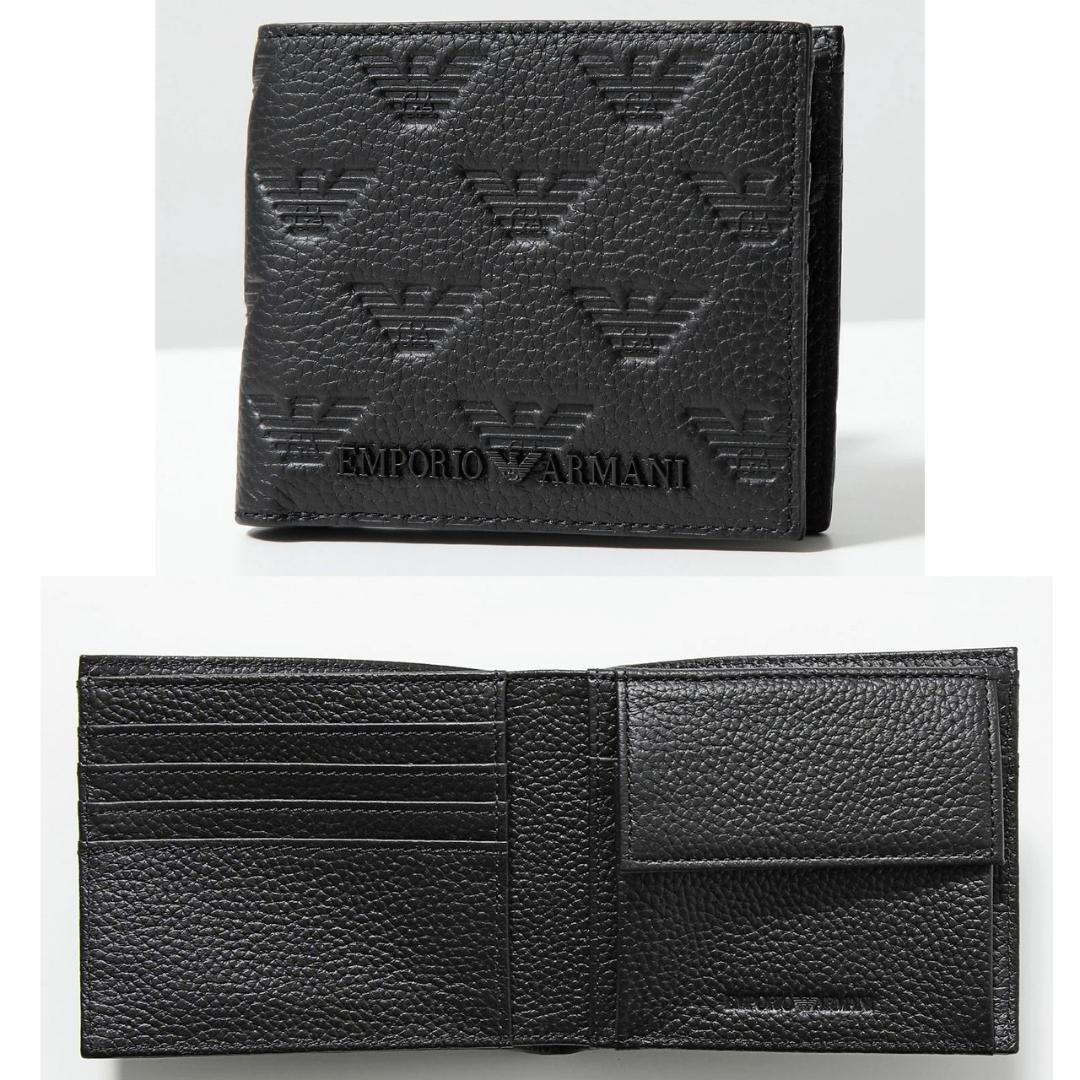 未使用 箱付 エンポリオアルマーニ イーグルロゴ 折り財布 ＆ ベルト セット