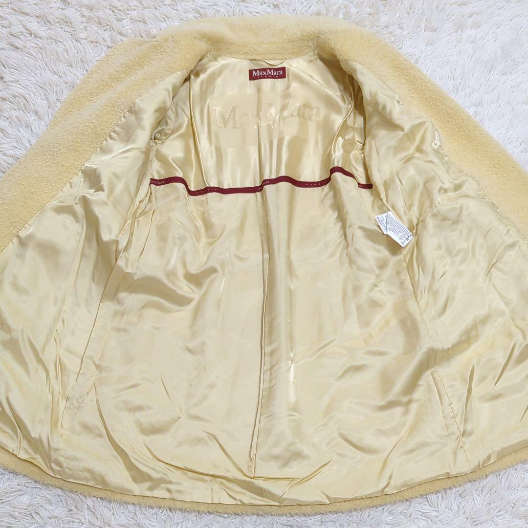 そ*ぴ様 未使用級 マックスマーラ 希少色クリーム アルパカ シャギー ベルテッ