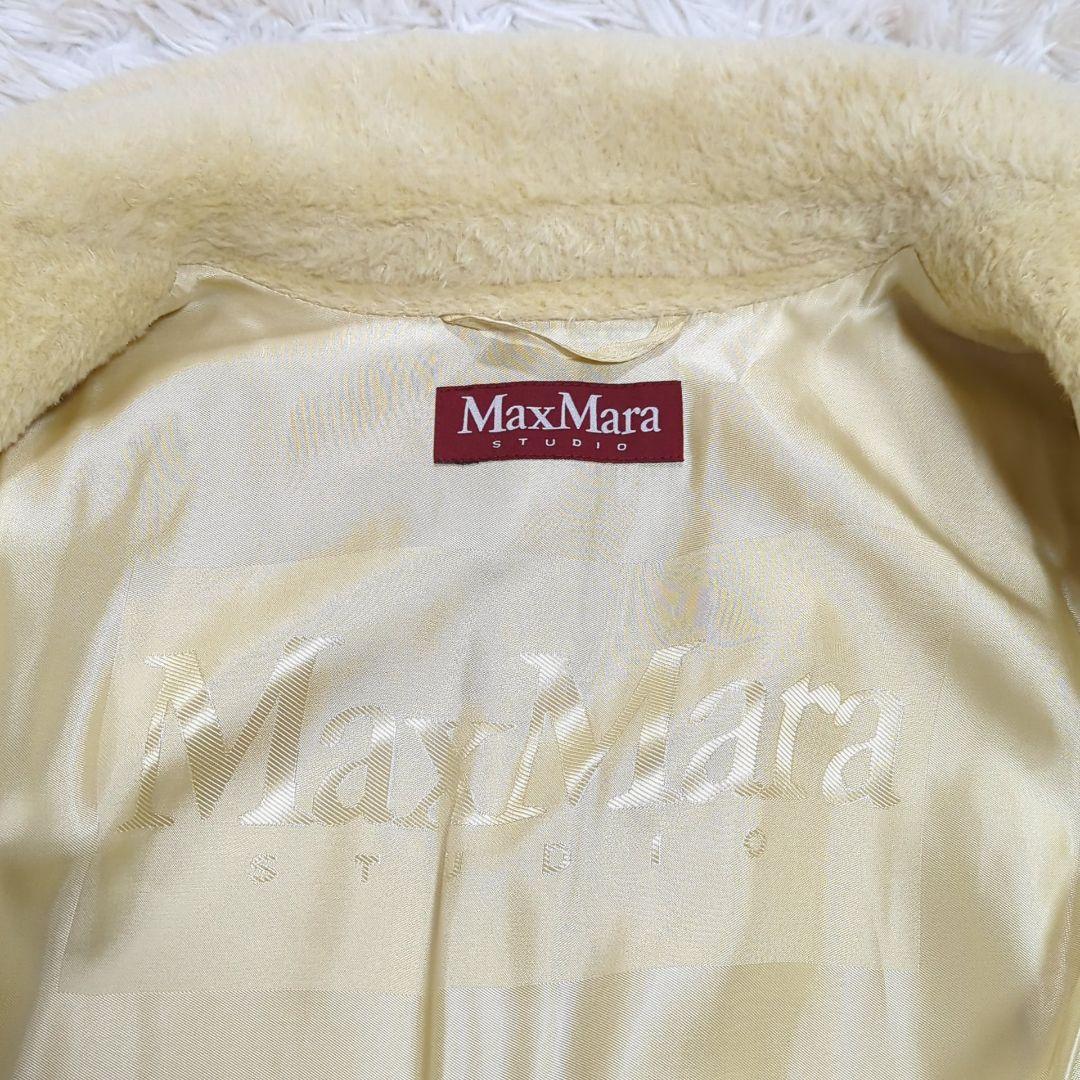 そ*ぴ様 未使用級 マックスマーラ 希少色クリーム アルパカ シャギー ベルテッ