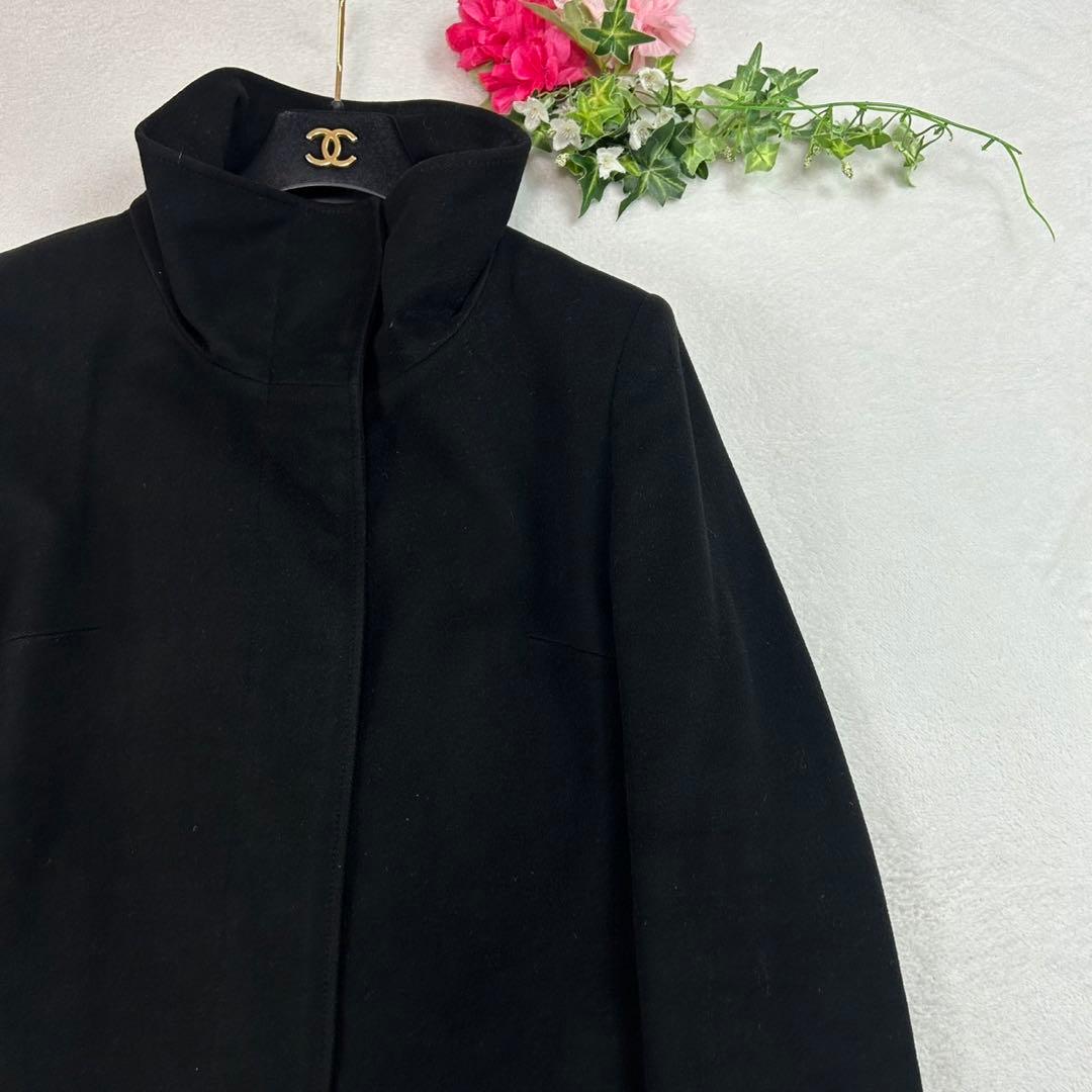 K542 M バーバリーロンドン ステンカラーコート ネイビー レディース