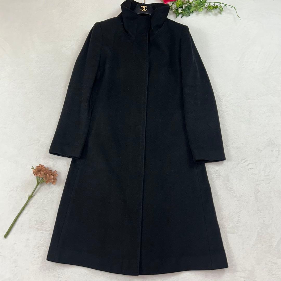 K542 M バーバリーロンドン ステンカラーコート ネイビー レディース