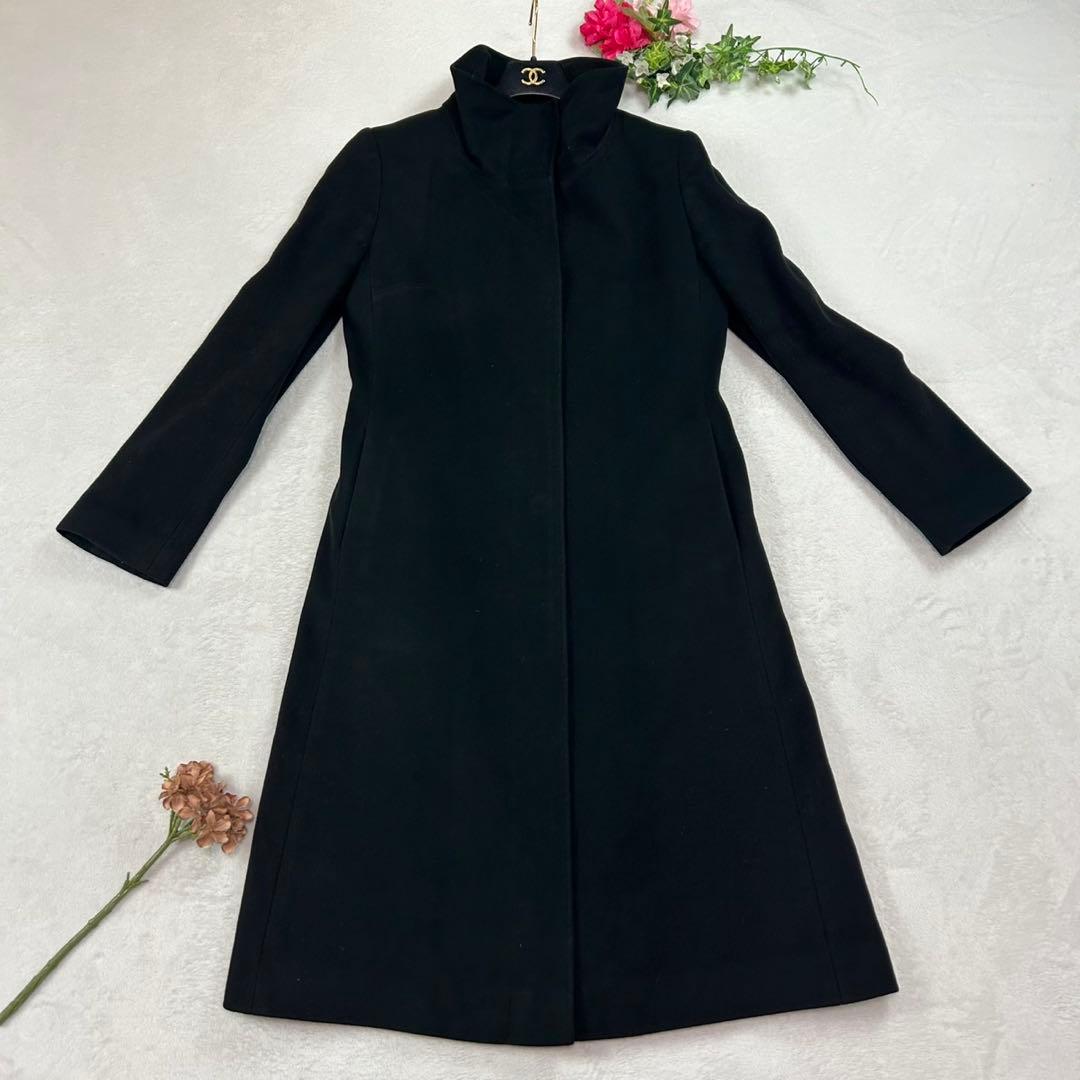 K542 M バーバリーロンドン ステンカラーコート ネイビー レディース