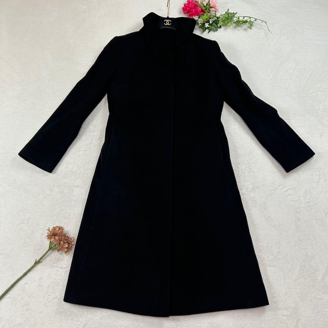 K542 M バーバリーロンドン ステンカラーコート ネイビー レディース