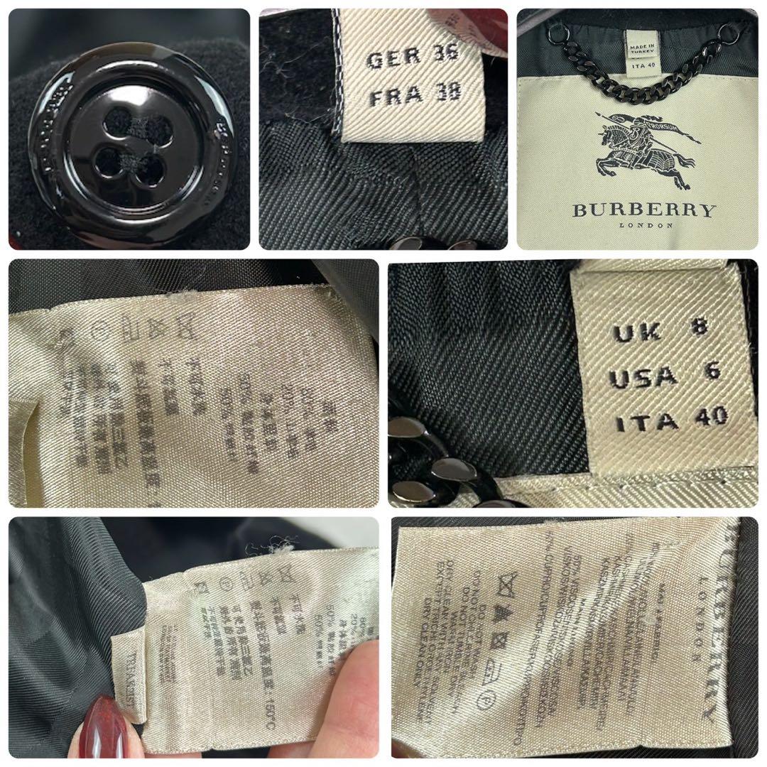 K542 M バーバリーロンドン ステンカラーコート ネイビー レディース