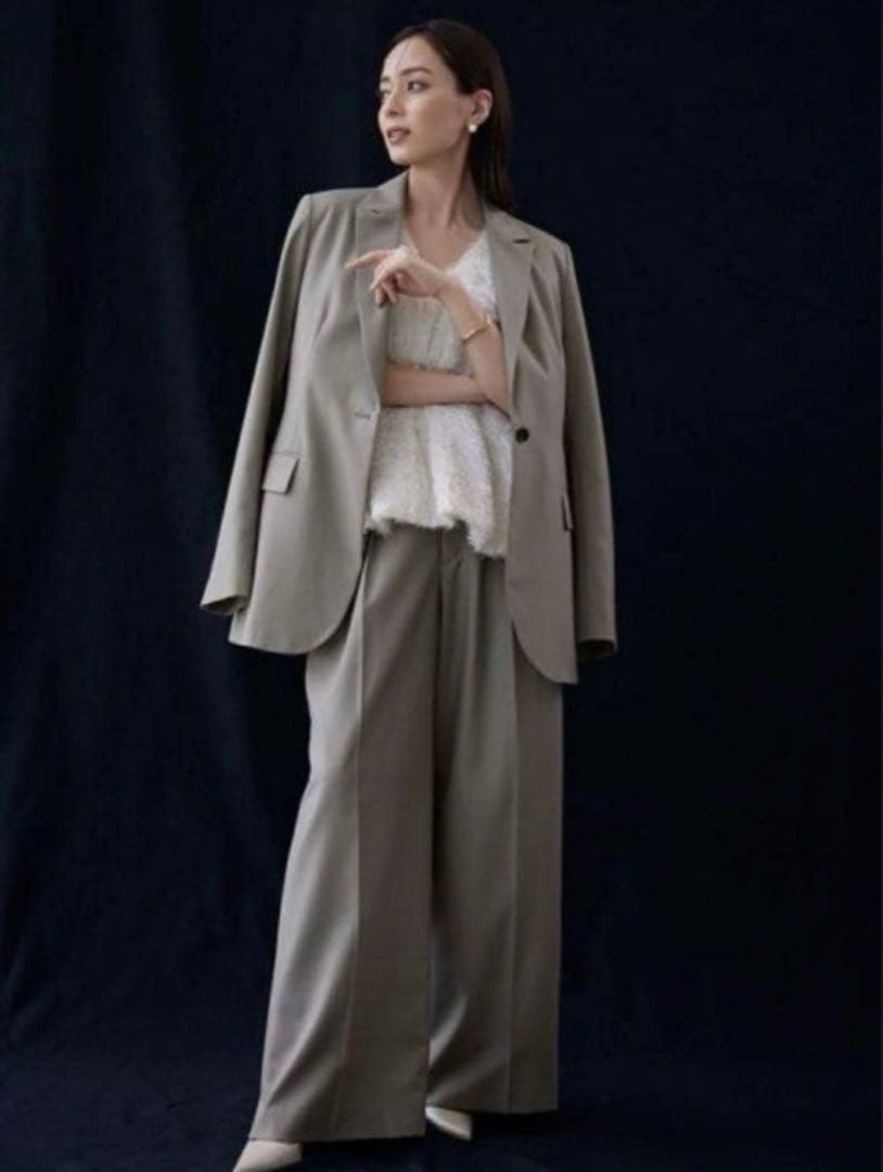 anuans ウールブレンドシングルジャケット KHAKI BEIGE