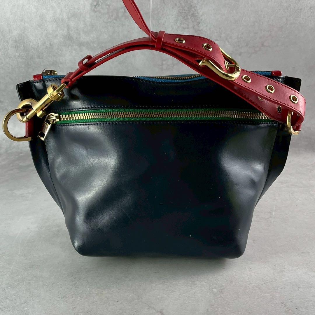 sacai トラペゾイド ベルトショルダーバッグ レザー マルチカラー