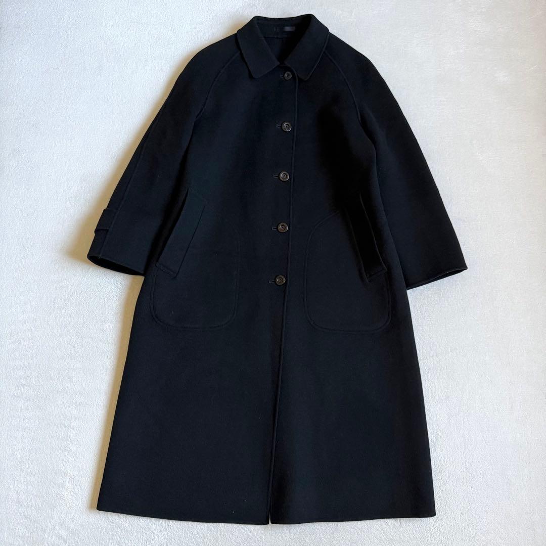 Burberrys ステンカラーコート カシミア混 ビンテージ ブラック 11号