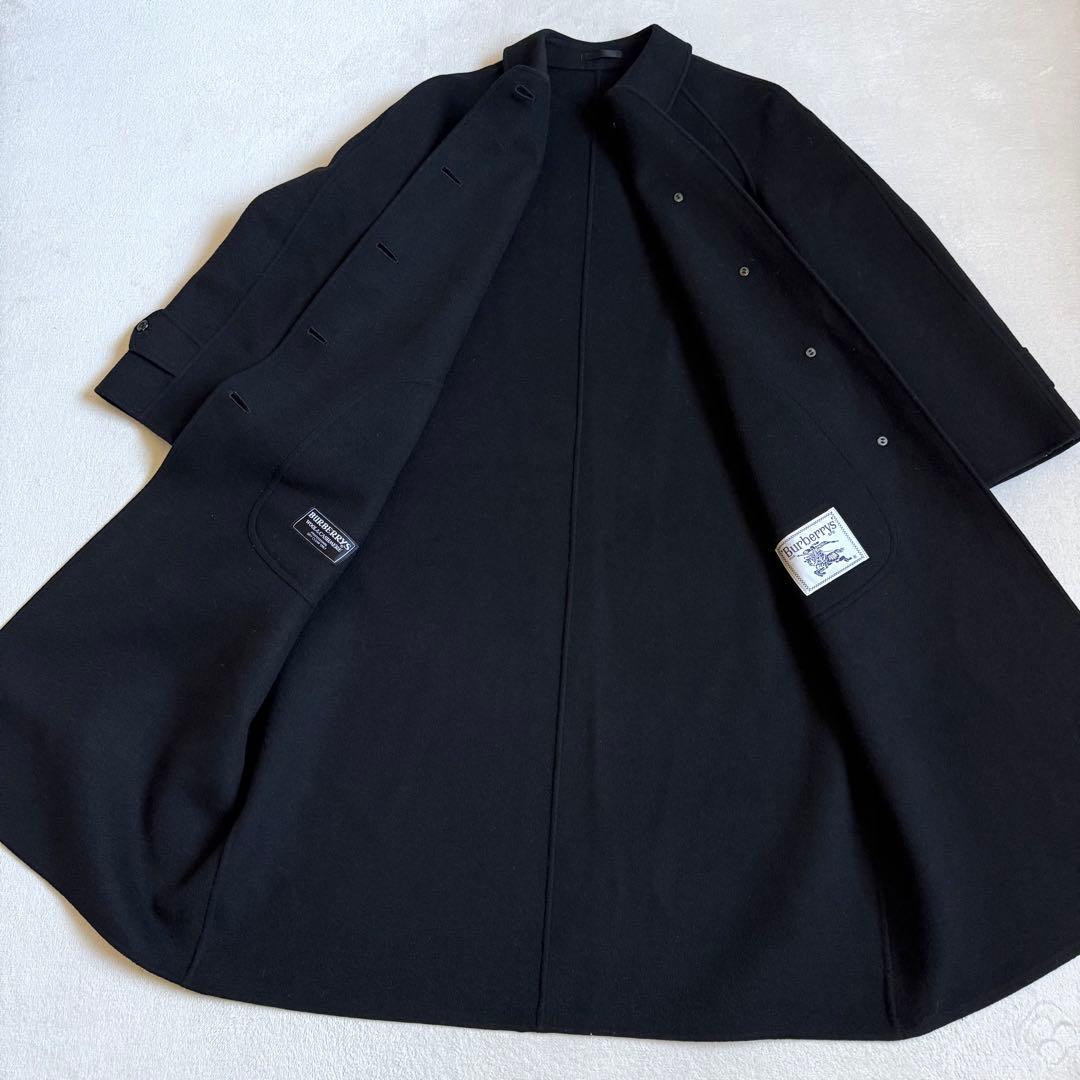 Burberrys ステンカラーコート カシミア混 ビンテージ ブラック 11号