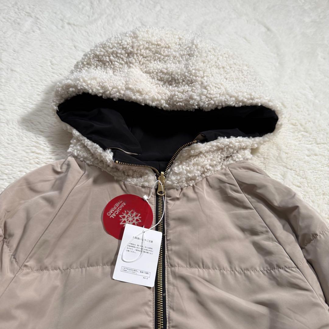 【新品】ドゥクラッセ マジカルサーモ ボアフードコート XL リバーシブル 完売