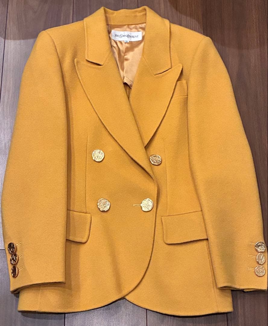 Yves Saint Laurent イエローテーラードジャケット コート　36