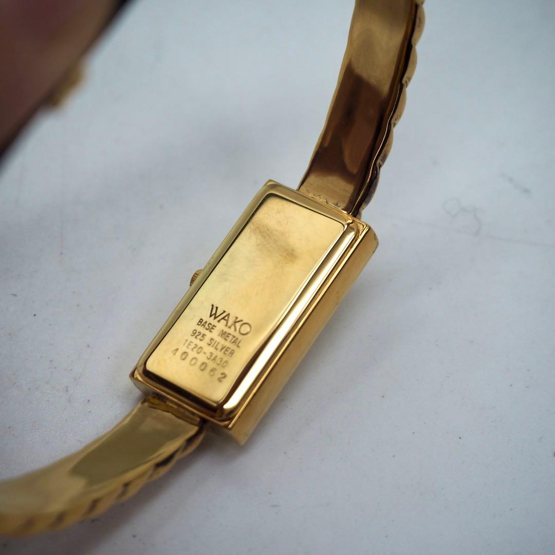 72 稼働【美品】WAKO レディース 時計 ゴールド バングル　銀座和光
