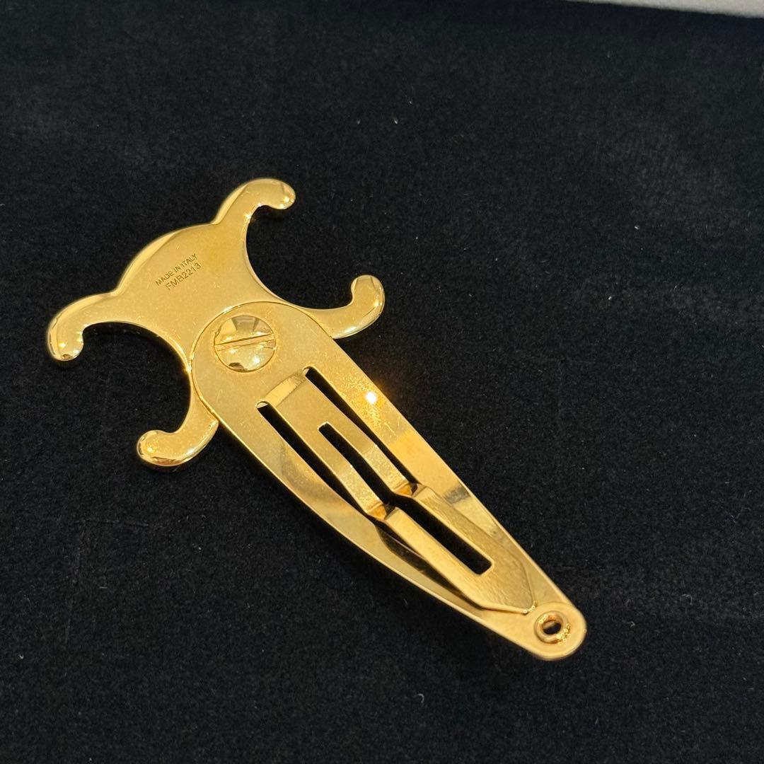 CELINE スナップ ヘアクリップ ゴールドフィニッシュ ブラス＆スチール