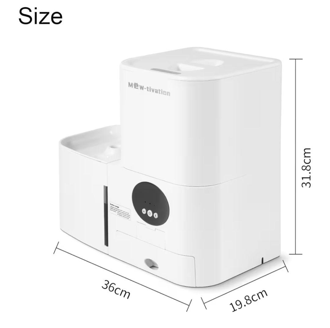 【なす】Mew-tivation 自動給餌器 スマホ操作 給水器一体型