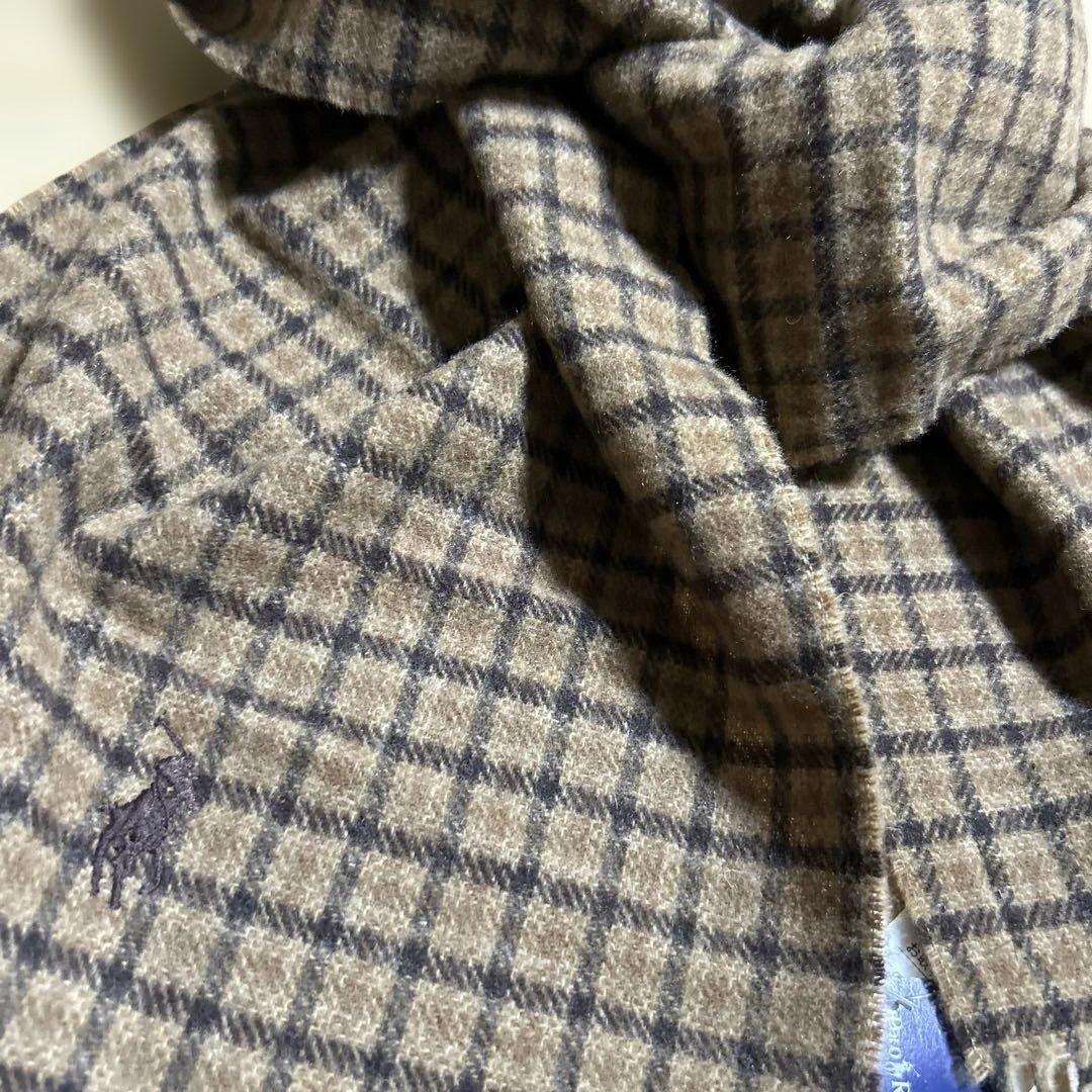 新品　Polo Ralph Lauren ポニー　カシミヤ入　チェック マフラー