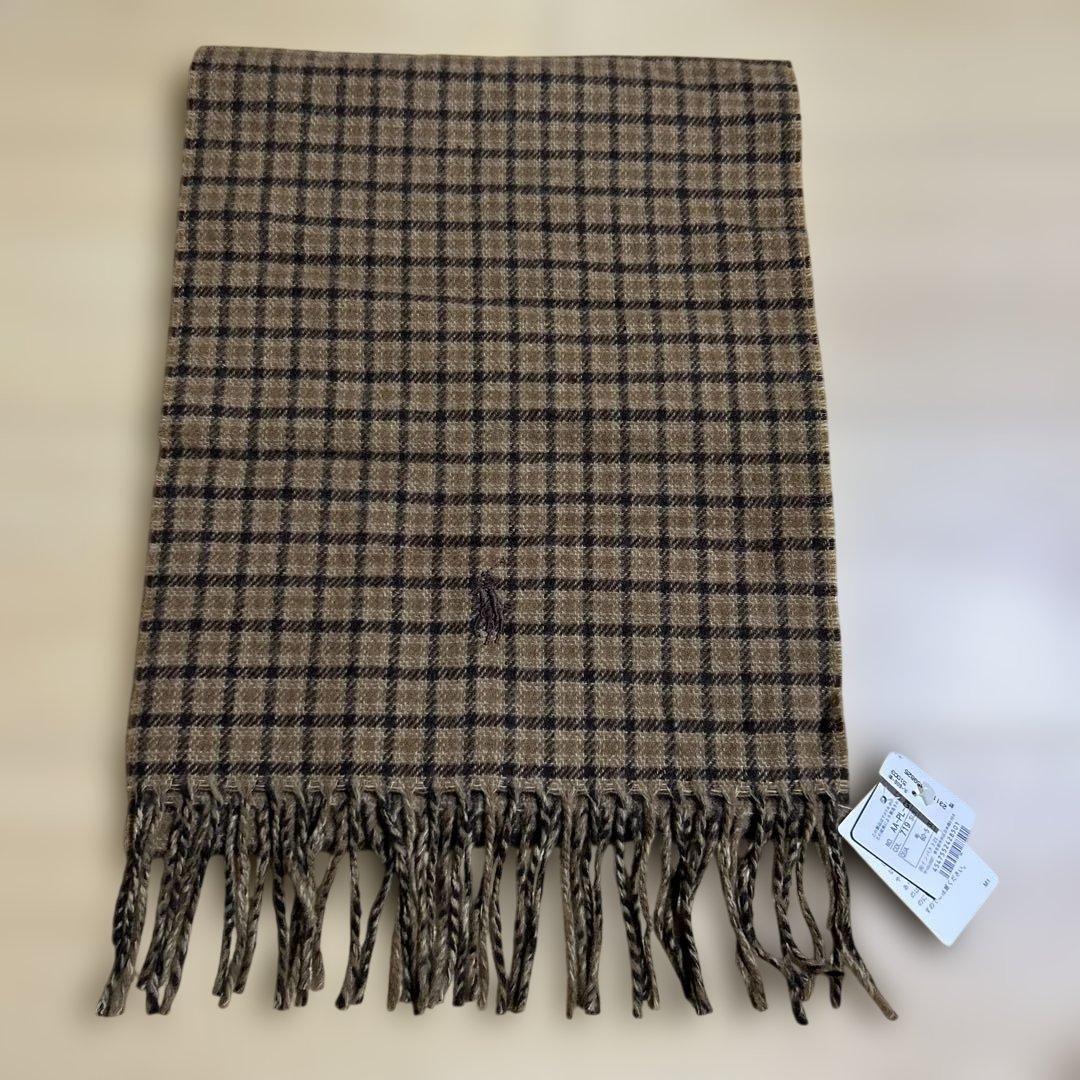 新品　Polo Ralph Lauren ポニー　カシミヤ入　チェック マフラー