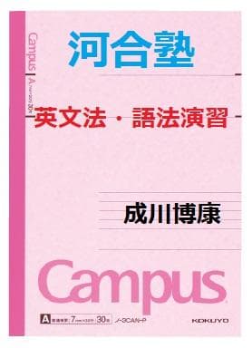 【河合塾】『英文法・語法演習　成川博康先生　動詞(語法中心)ノート』+α駿台東進