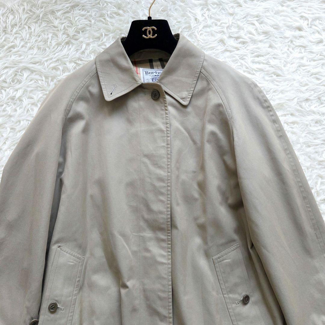 バーバリー✨ヴィンテージ　ステンカラーコート　ノバチェック　定番　玉虫色　 L