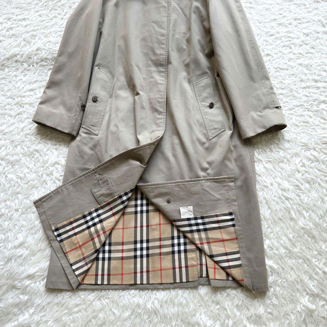 バーバリー✨ヴィンテージ　ステンカラーコート　ノバチェック　定番　玉虫色　 L