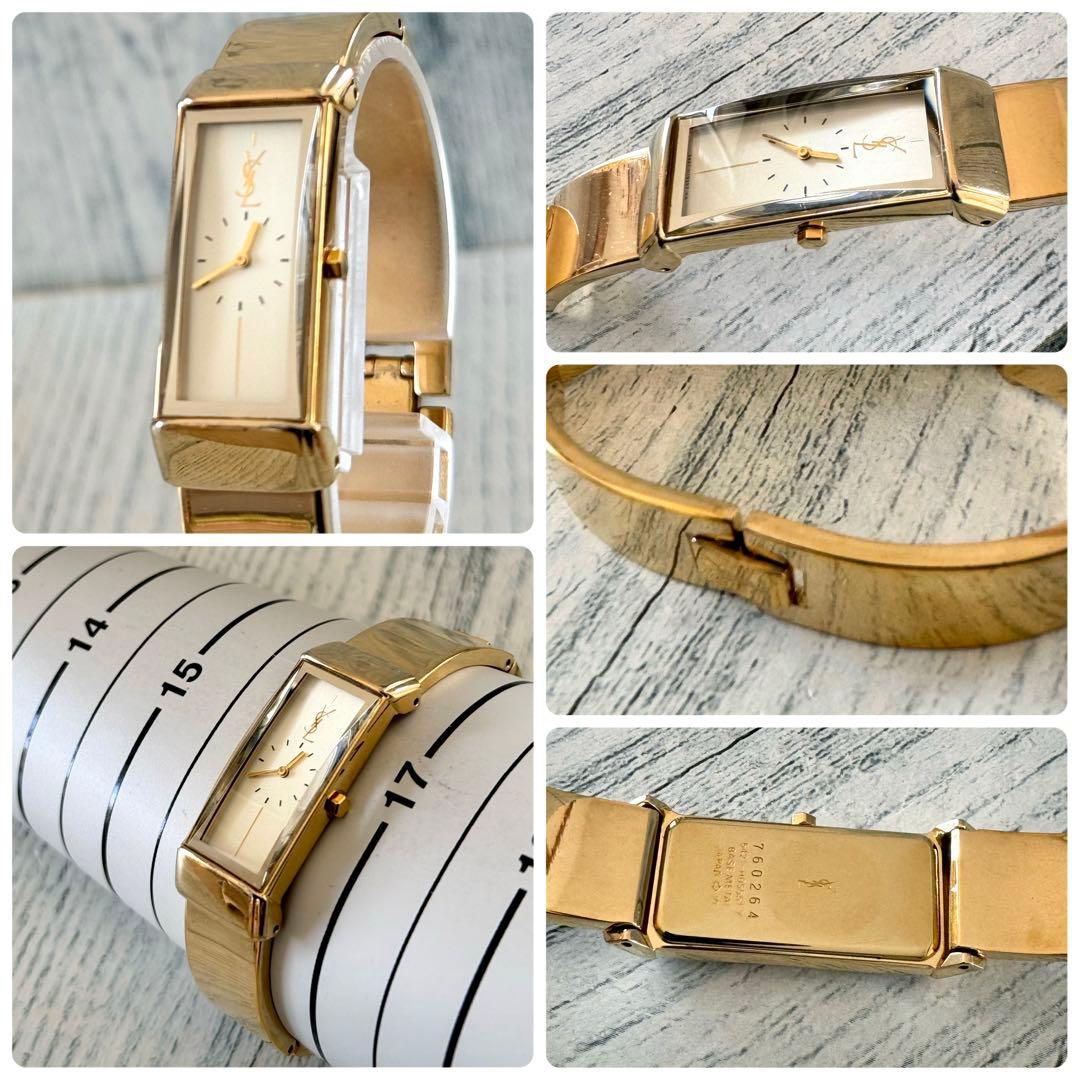 【.希少】Yves Saint Laurent 腕時計 バングル ゴールド SS