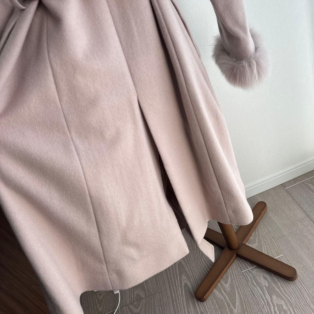 カシミヤコート　カシミヤ100% レディースコート　フォックスファー