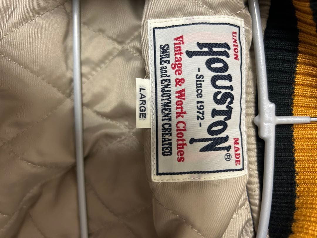 HOUSTON スタジャン L ネイビー/タン