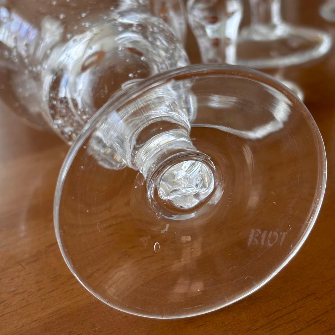 BIOT 気泡入り フルート型 グラス 5個セット