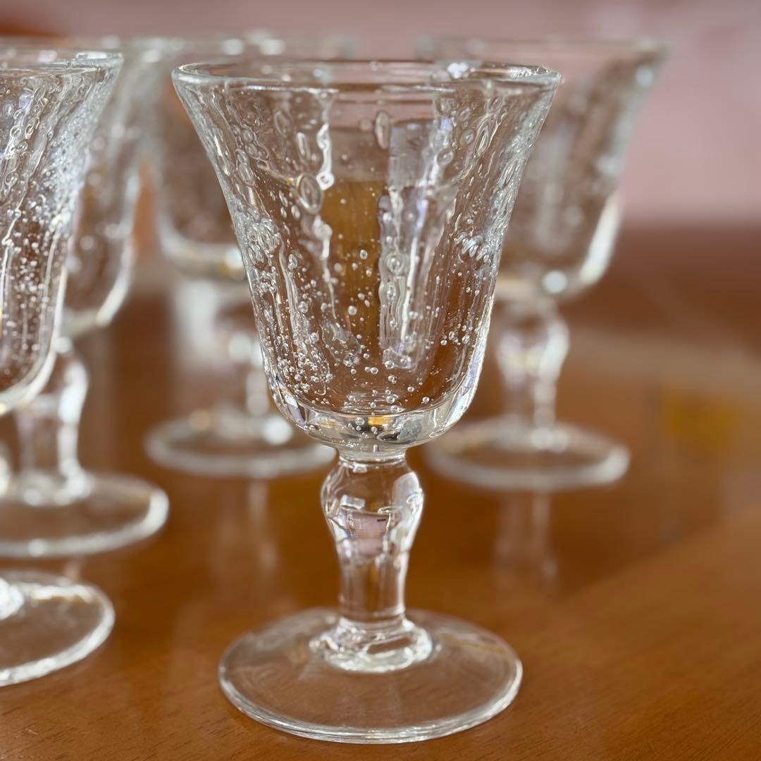 BIOT 気泡入り フルート型 グラス 5個セット