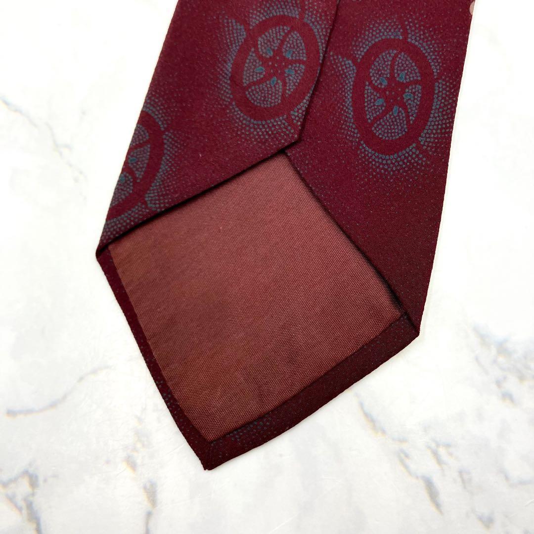 ◆美品◆GIORGIO ARMANI ネクタイ 赤色 車輪柄 モダンアート