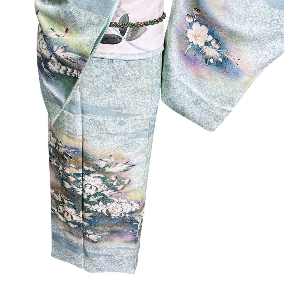 A130愛華 着物 訪問着　作者物　落款あり　辻ヶ花　正絹　美品