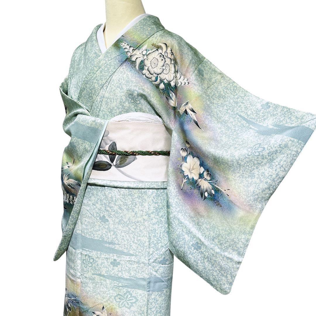 A130愛華 着物 訪問着　作者物　落款あり　辻ヶ花　正絹　美品