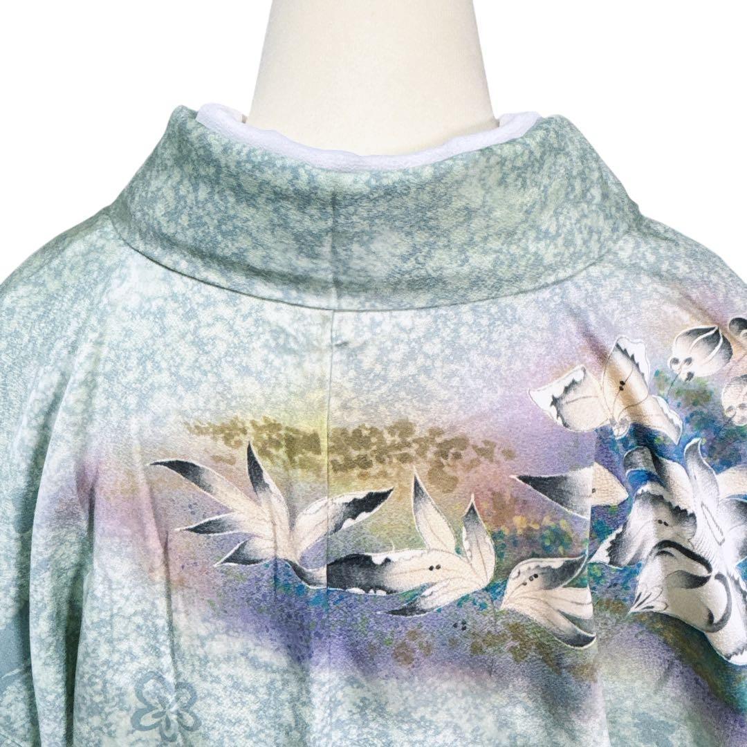 A130愛華 着物 訪問着　作者物　落款あり　辻ヶ花　正絹　美品