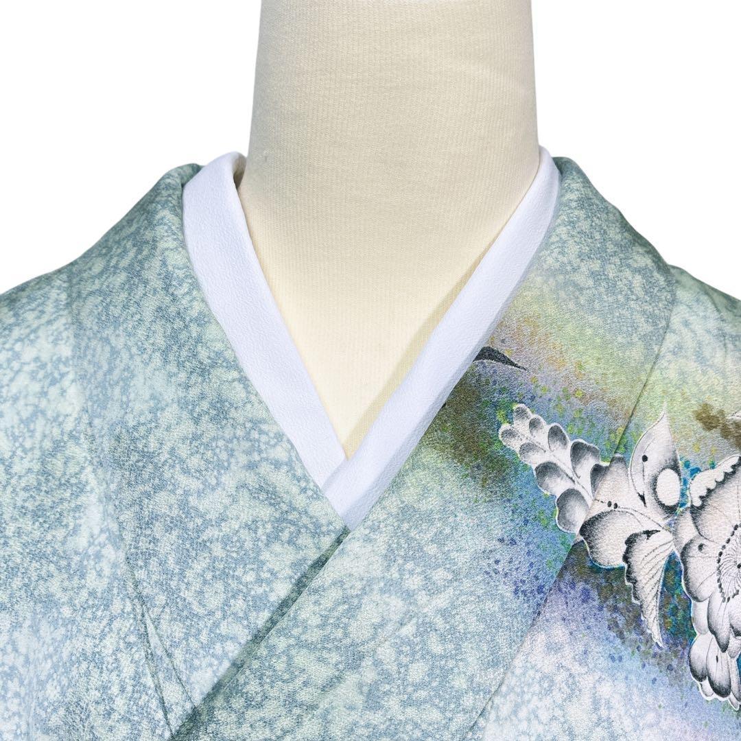 A130愛華 着物 訪問着　作者物　落款あり　辻ヶ花　正絹　美品