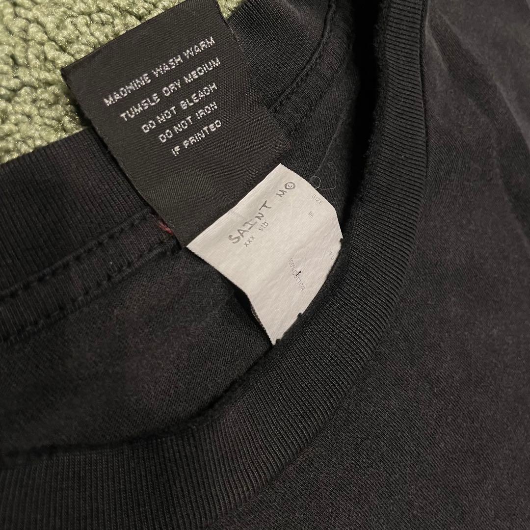 SAINT ロングスリーブカットソー ブラック　長袖ロンT