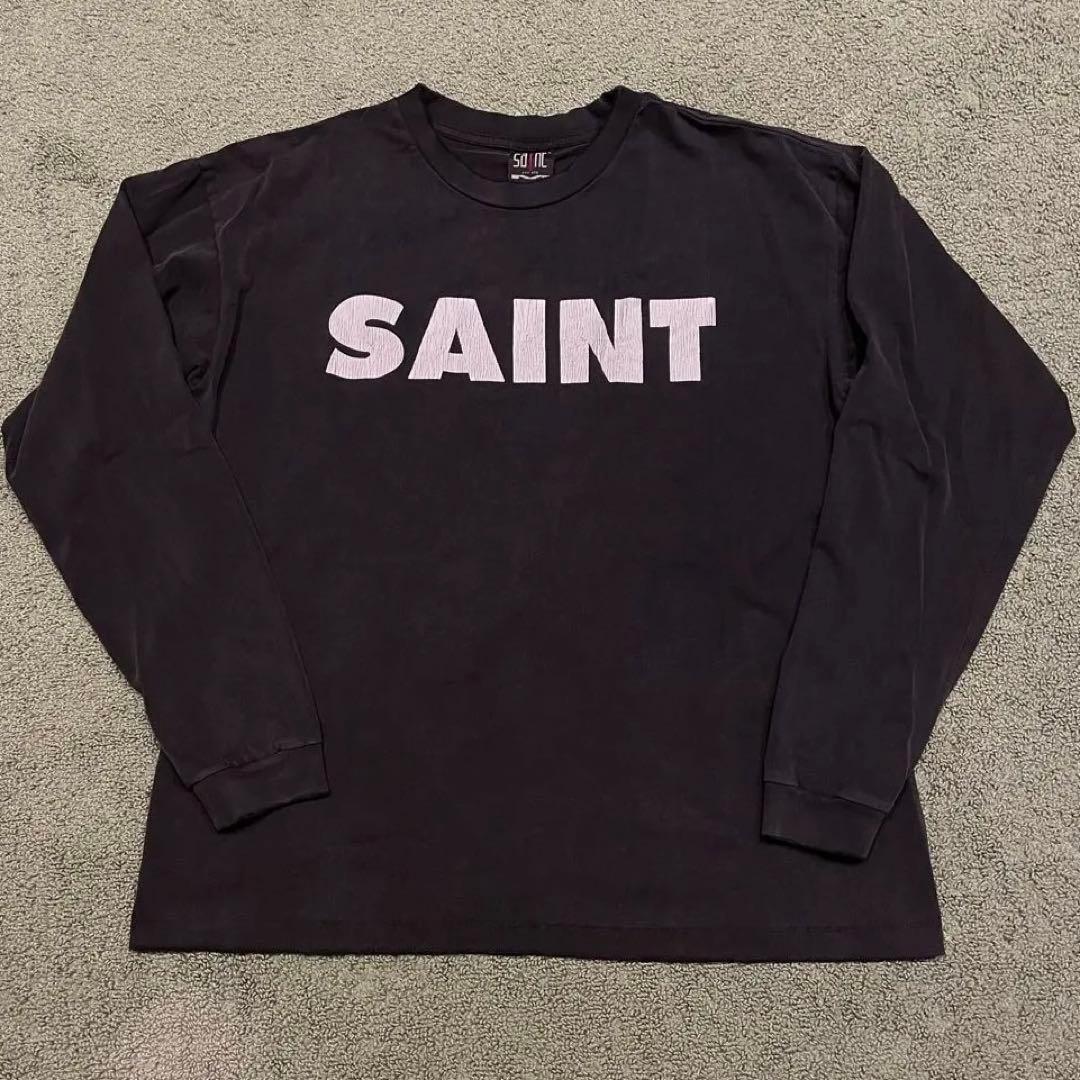 SAINT ロングスリーブカットソー ブラック　長袖ロンT