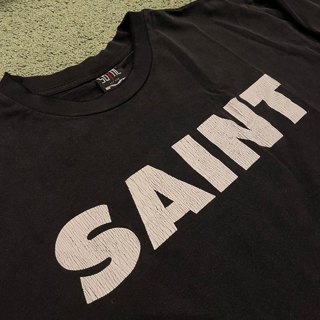 SAINT ロングスリーブカットソー ブラック　長袖ロンT