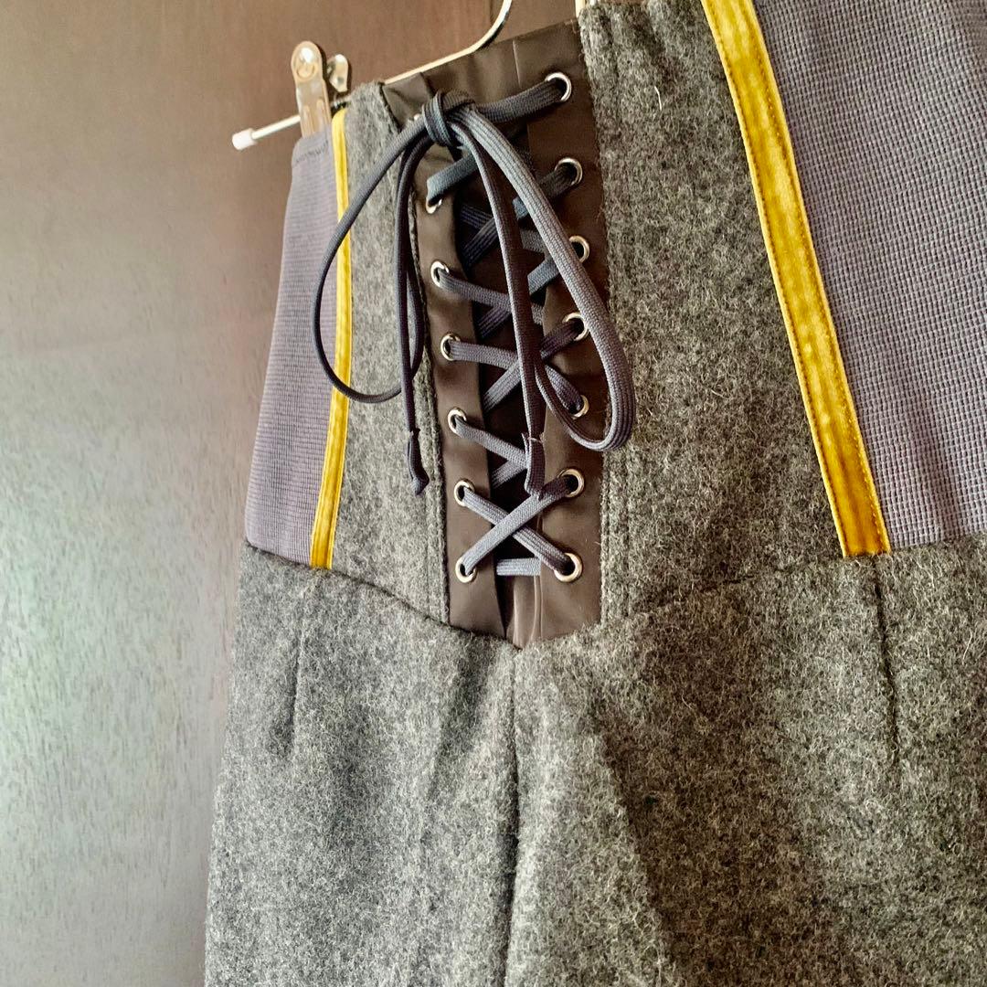 編み上げコルセットジョッパーズ風フェルト生地ハーフパンツ✨美品／アンダーカバー