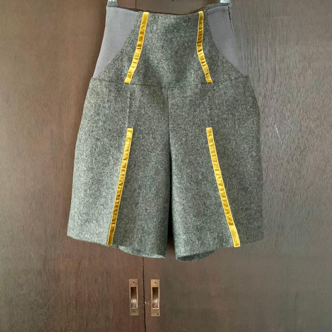 編み上げコルセットジョッパーズ風フェルト生地ハーフパンツ✨美品／アンダーカバー