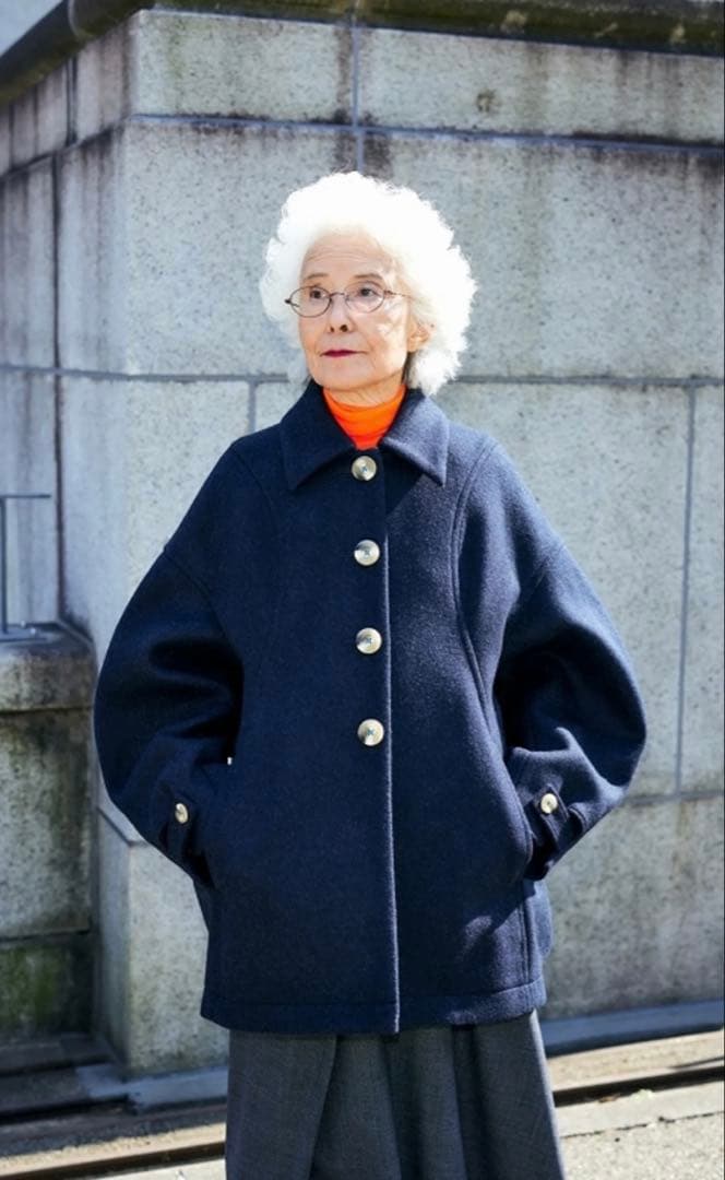 ENFOLD メルトンコート　ダークネイビー　38