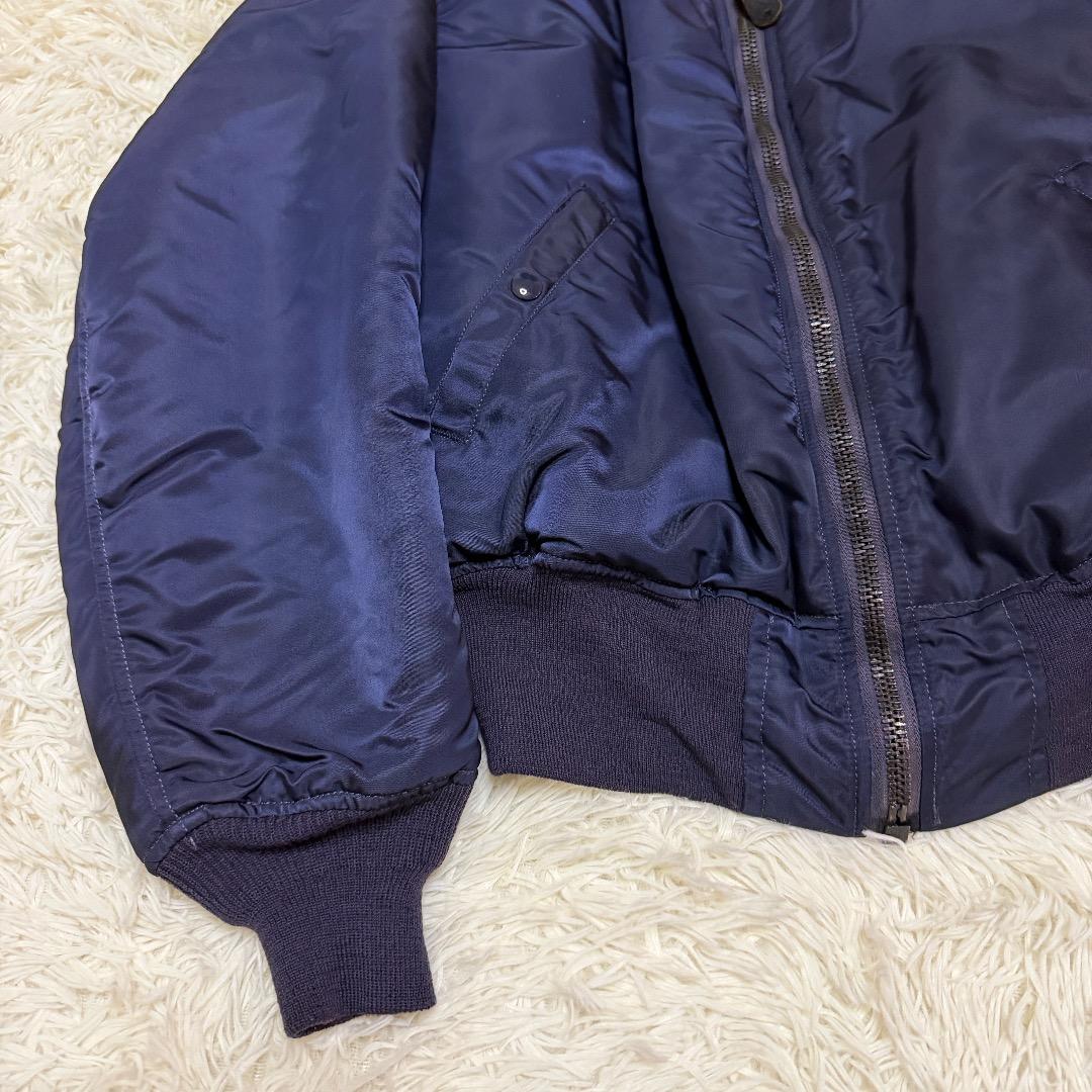 【美品】アルファ MA-1 68年復刻 フライトジャケット L ネイビー USA