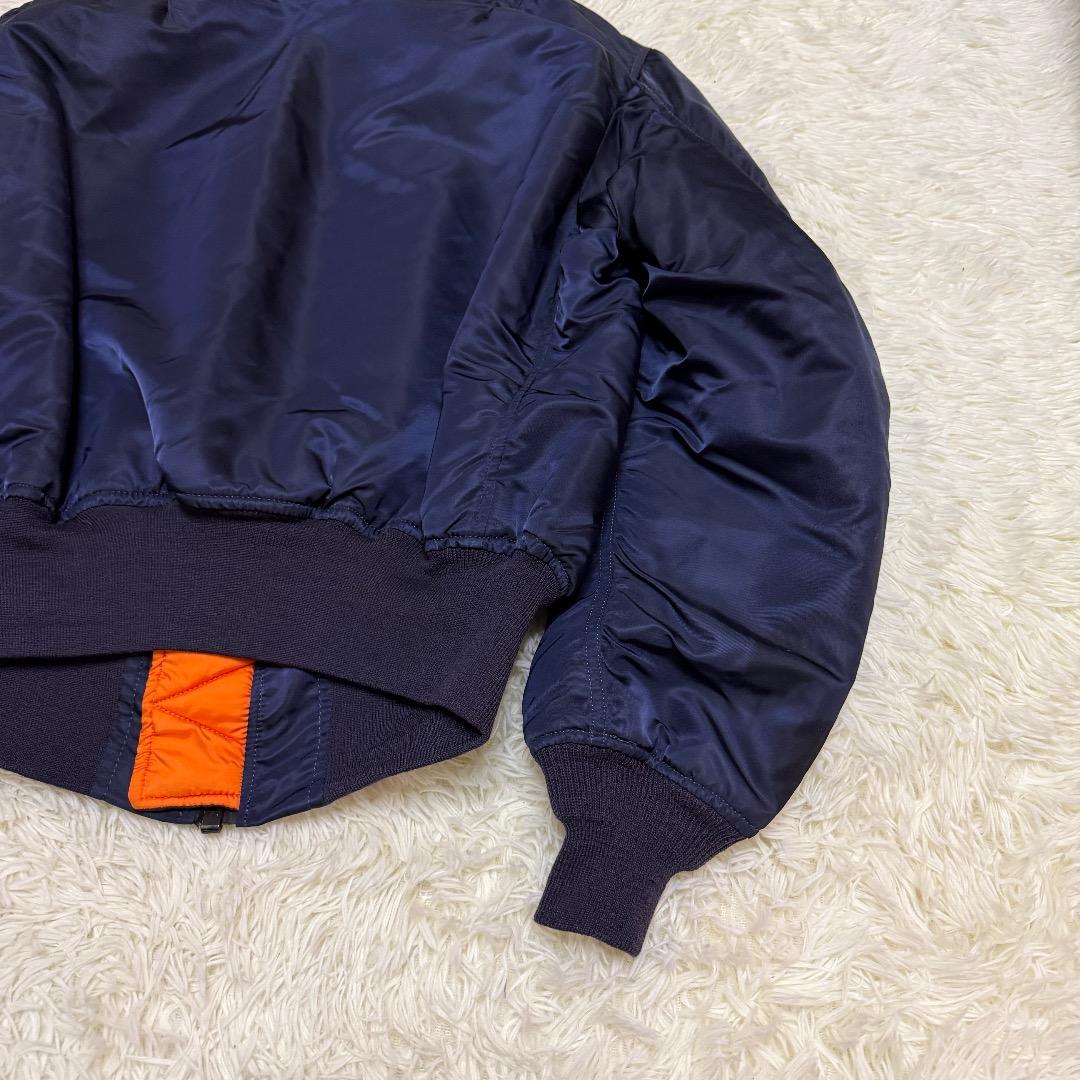 【美品】アルファ MA-1 68年復刻 フライトジャケット L ネイビー USA