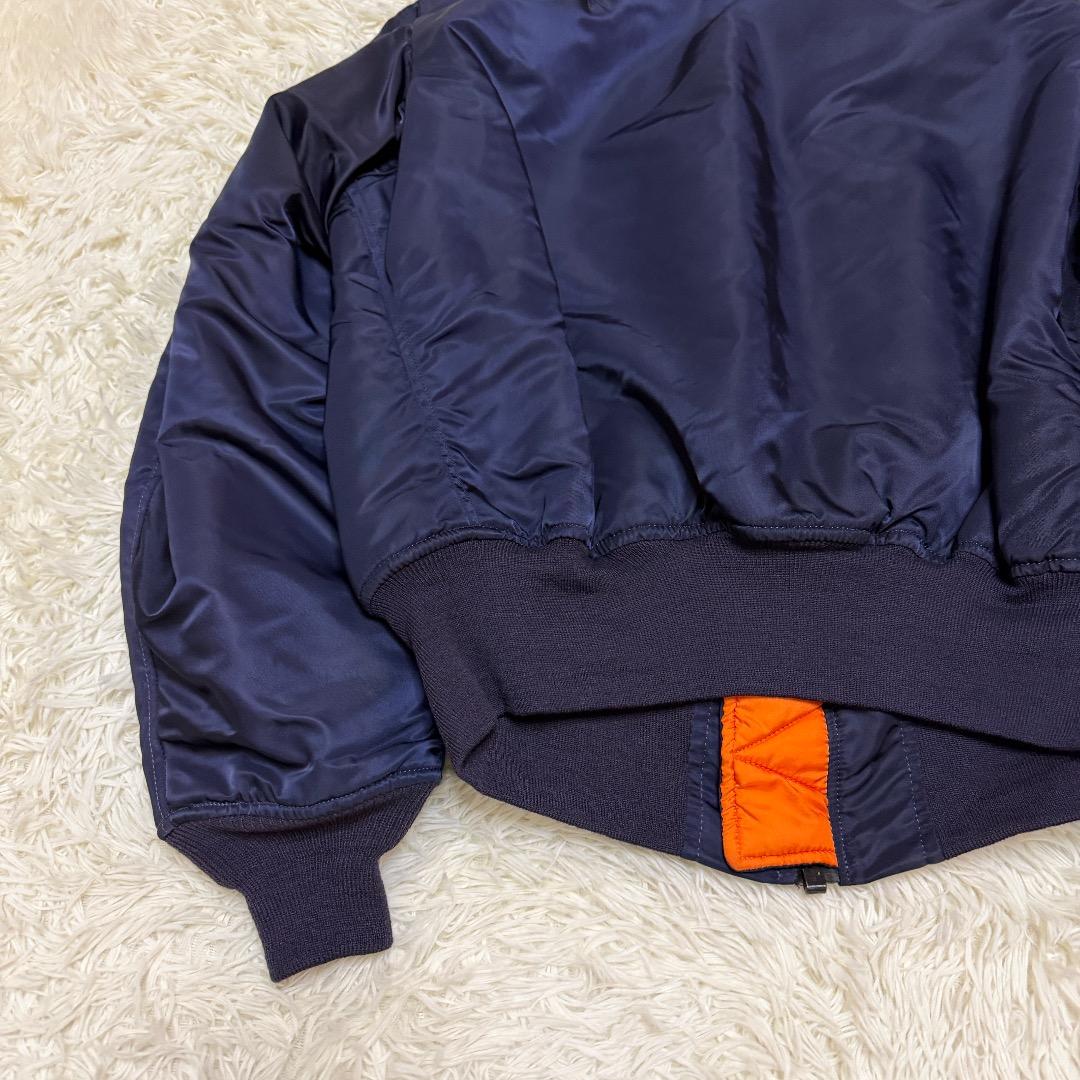 【美品】アルファ MA-1 68年復刻 フライトジャケット L ネイビー USA